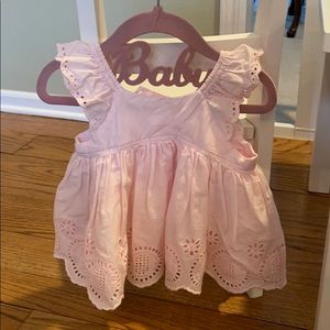 Baby Gap Pink Eyelet Flutter Top